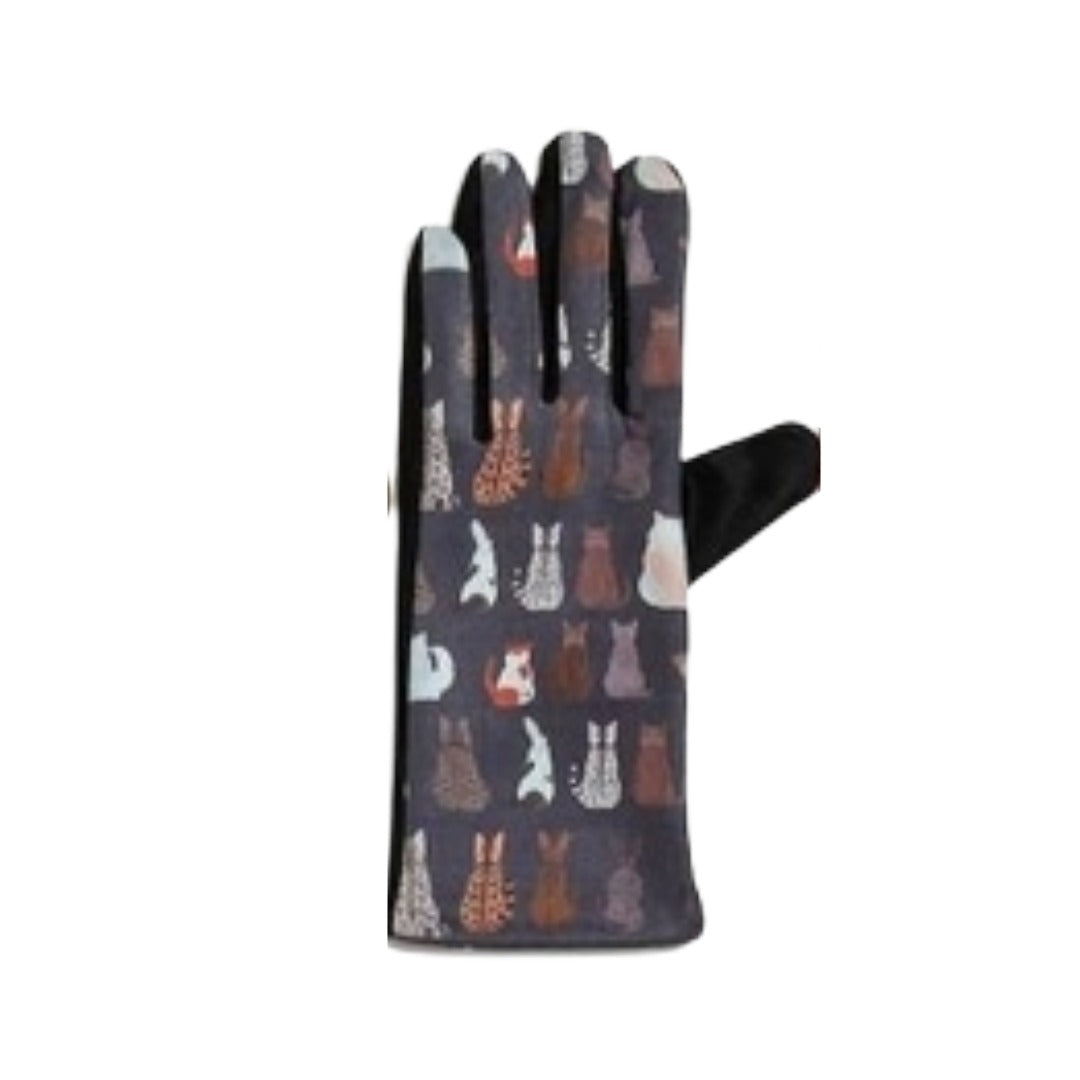 Cat Print Touch Screen Glove - Multiple Colors