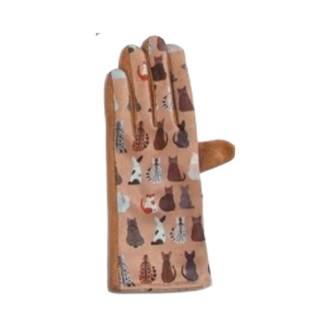 Cat Print Touch Screen Glove - Multiple Colors