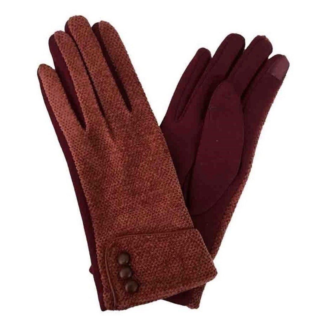 Cuffed Touch Screen Gloves - Multiple Colors