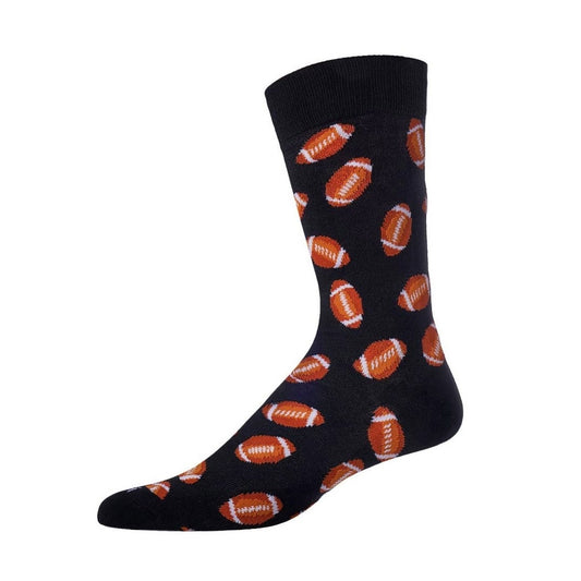MeMoi Men's Football Bamboo Blend Crew Sock