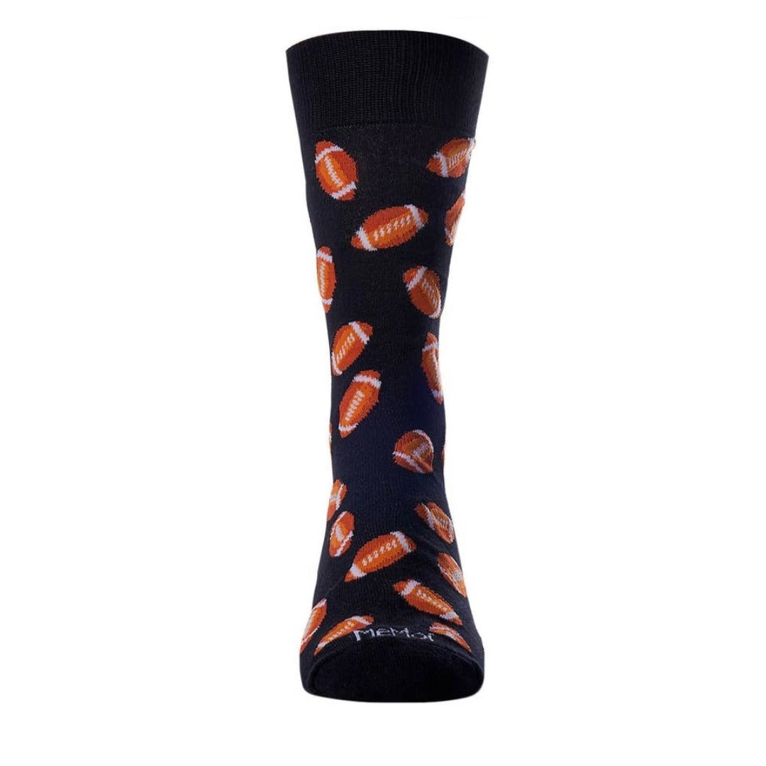 MeMoi Men's Football Bamboo Blend Crew Sock