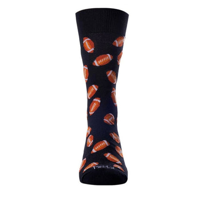 MeMoi Men's Football Bamboo Blend Crew Sock