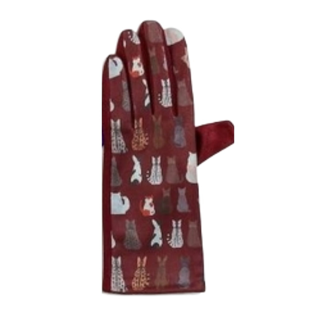 Cat Print Touch Screen Glove - Multiple Colors