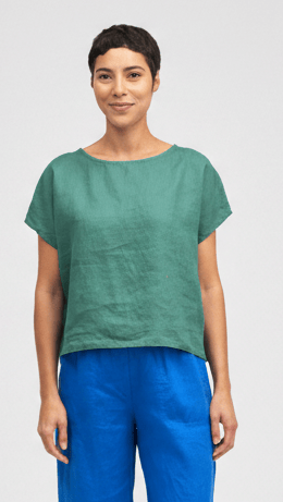 Cut Loose Tops Cut Loose Linen High-Low Short Sleeve Pullover - Multiple Colors 70186462 Cut Loose Linen High-Low Short Sleeve Pullover - Multiple Colors