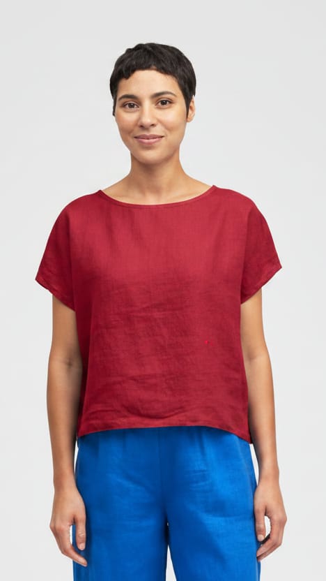 Cut Loose Tops Cut Loose Linen High-Low Short Sleeve Pullover - Multiple Colors 70120926 Cut Loose Linen High-Low Short Sleeve Pullover - Multiple Colors