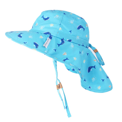 Kids Flap Sun Protection Hat - Multiple Prints