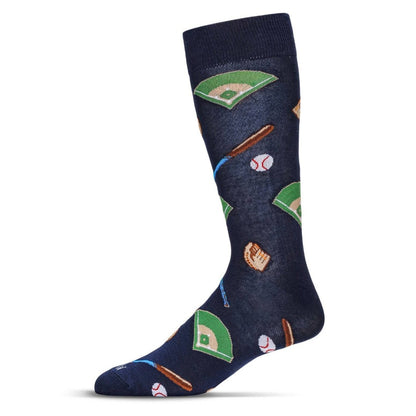 MeMoi Men's Baseball Bamboo Crew Socks