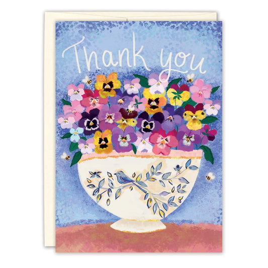 Pansies Thank You Blank Greeting Card