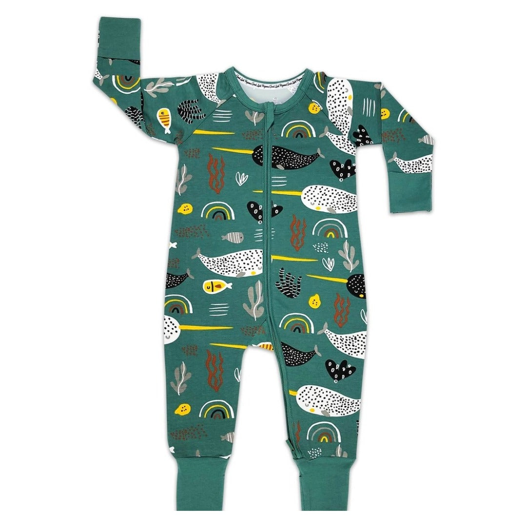 Good Luck Sock Baby Zipper Pajamas - Multiple Prints