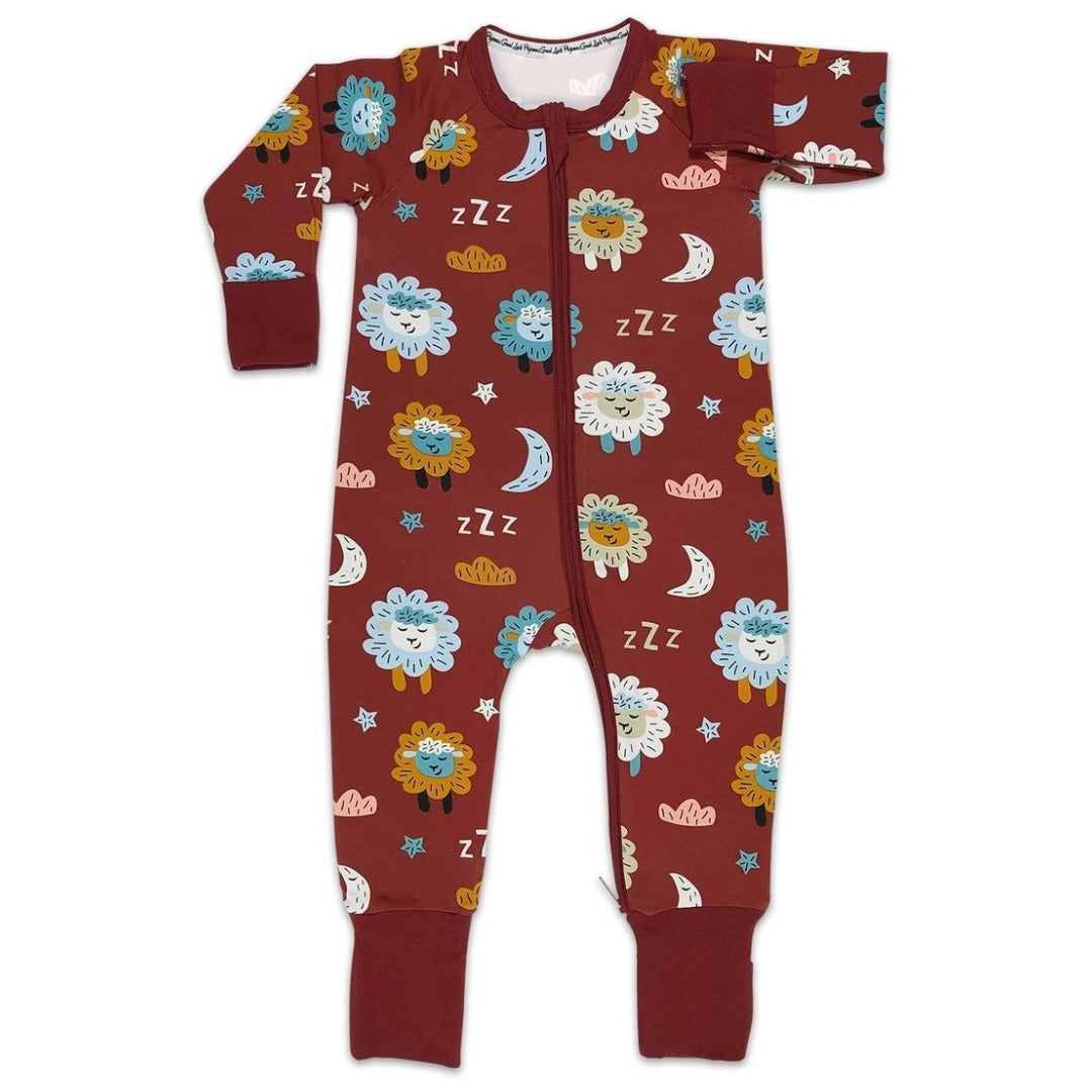 Good Luck Sock Baby Zipper Pajamas - Multiple Prints