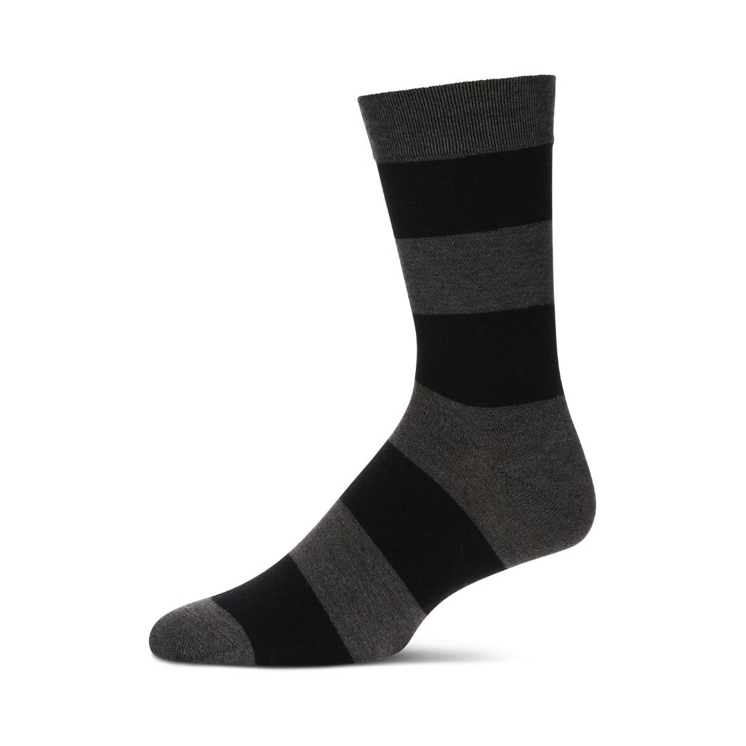 MeMoi Men's Rugby Striped Luxuriously Soft Cashmere Crew Socks - Multiple Colors