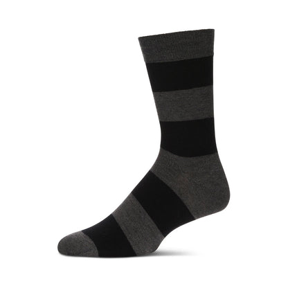 MeMoi Men's Rugby Striped Luxuriously Soft Cashmere Crew Socks - Multiple Colors