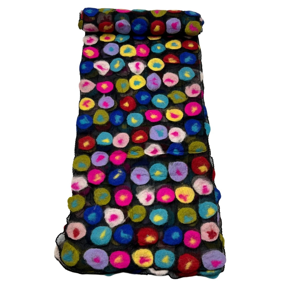 Chiffon and Merino Wool Dot Scarf - Multiple Colors