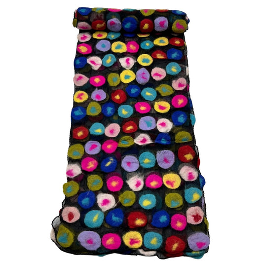 Chiffon and Merino Wool Dot Scarf - Multiple Colors