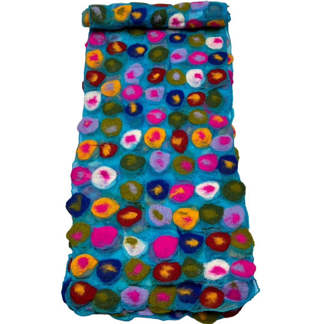 Chiffon and Merino Wool Dot Scarf - Multiple Colors