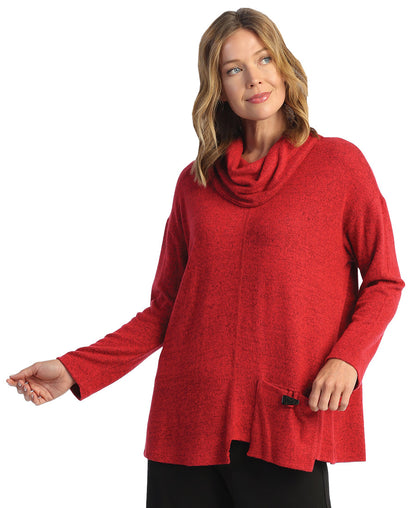 Jess & Jane Brushed Boxy Cowl Neck Top - Multiple Colors