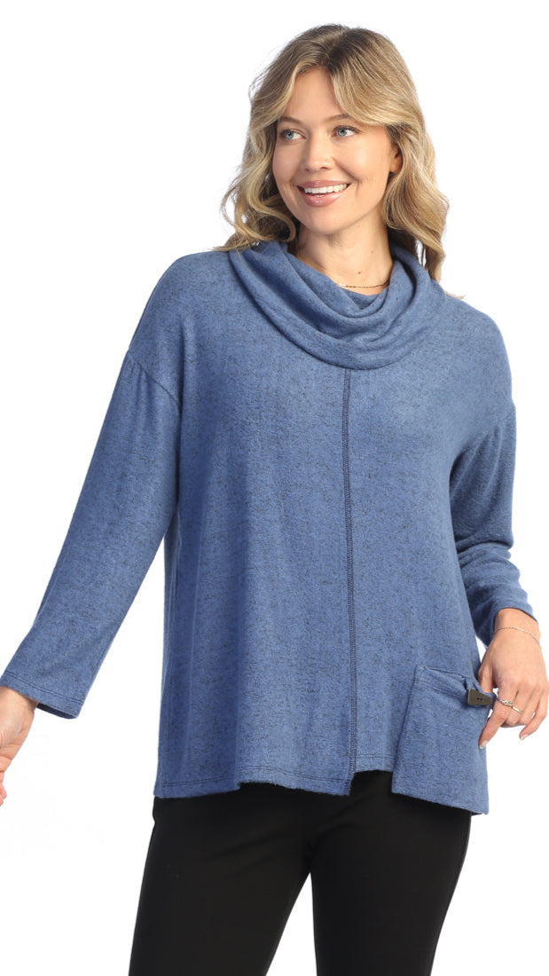 Jess & Jane Brushed Boxy Cowl Neck Top - Multiple Colors