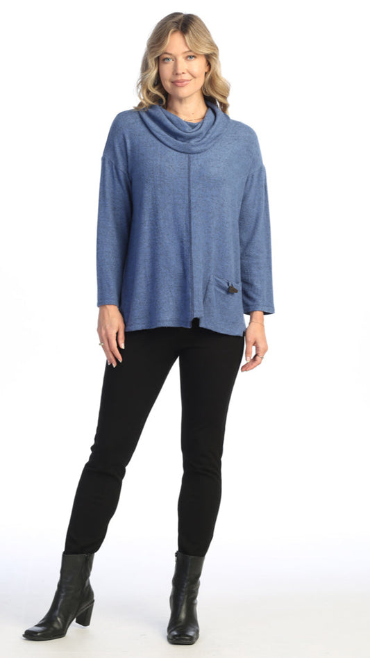 Jess & Jane Brushed Boxy Cowl Neck Top - Multiple Colors