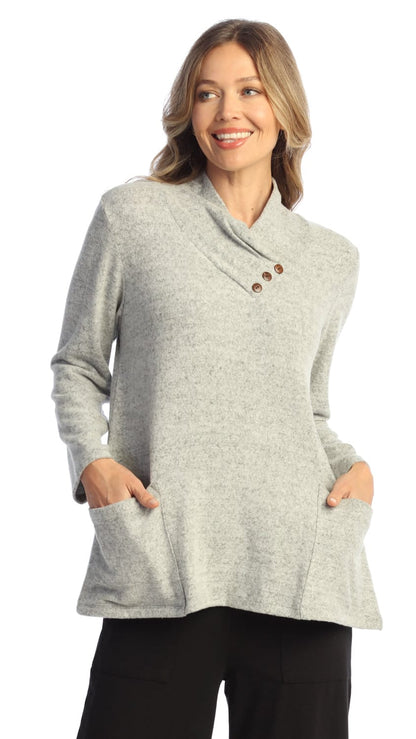 Jess & Jane Tunics Jess & Jane Brushed Pleat Neck Tunic Top - Multiple Colors 38253022 Jess & Jane Brushed Pleat Neck Tunic Top - Multiple Colors