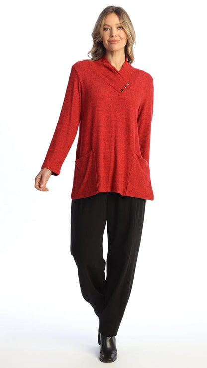 Jess & Jane Tunics Jess & Jane Brushed Pleat Neck Tunic Top - Multiple Colors Jess & Jane Brushed Pleat Neck Tunic Top - Multiple Colors