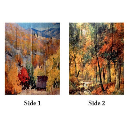 Mediterranean Concepts Scarves Med. Concepts Reversible Van Gogh Wheatfield & Fall Leaves Shawl 83231454 Med. Concepts Reversible Van Gogh Wheatfield & Fall Leaves Shawl
