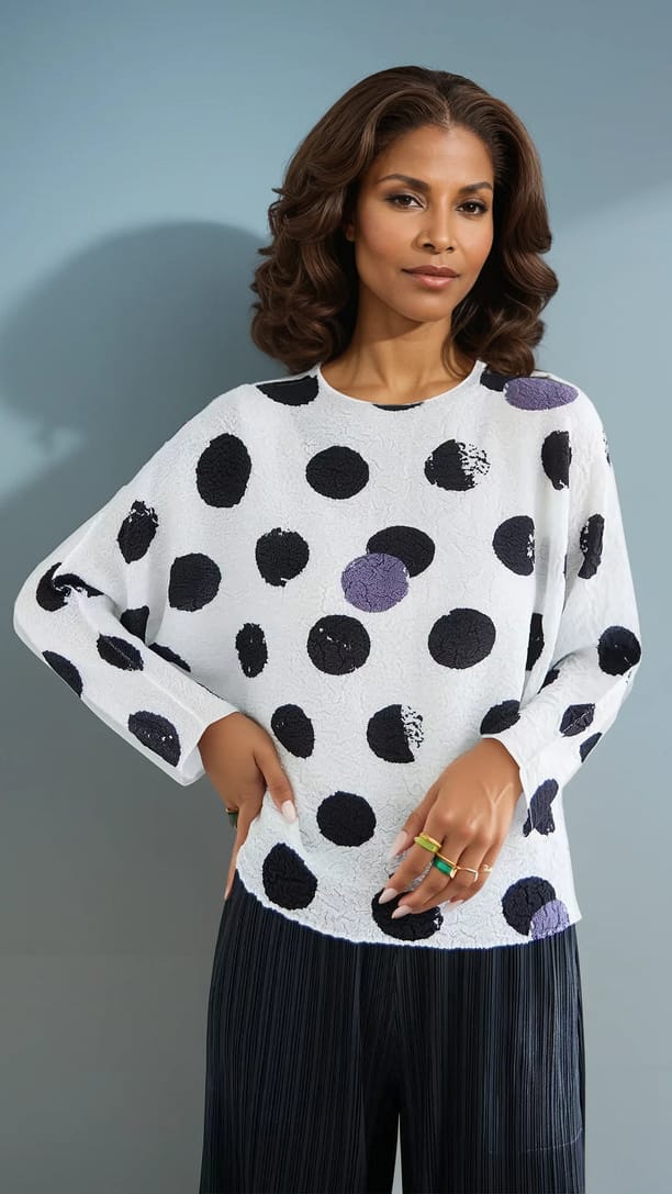 Vanite Tops Vanite Reversible Elbow Sleeve Top 64831966 Vanite Reversible Elbow Sleeve Top