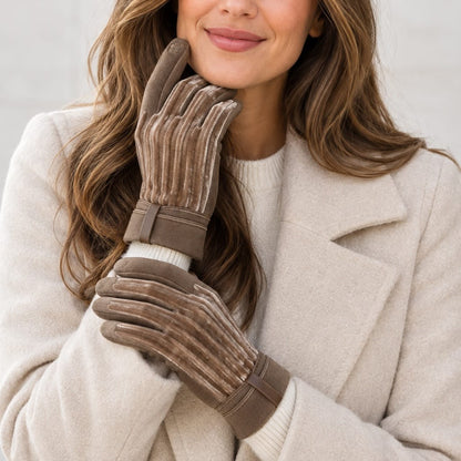 Marcus Adler Gloves Velvet Ribbed Talia Gloves - Multiple Colors Velvet Ribbed Talia Gloves - Multiple Colors