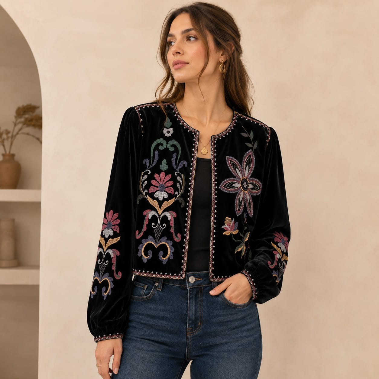 Rosa Clothing Jackets Vintage Floral Embroidered Jacket Vintage Floral Embroidered Jacket