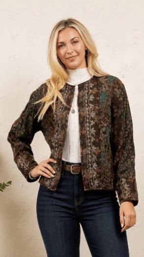 Young Threads Jackets Vintage Floral Quilted Tapestry Jacket Vintage Floral Quilted Tapestry Jacket