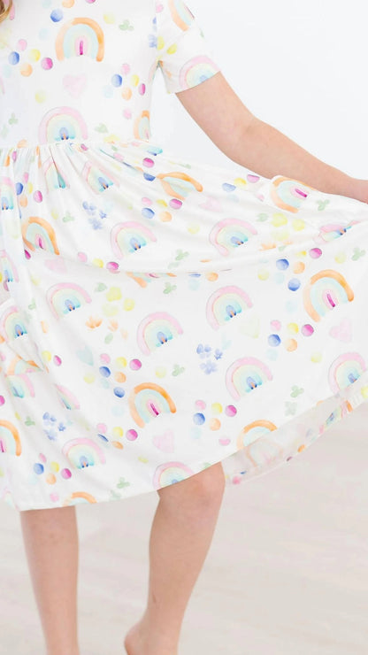 Mila & Rose Short Sleeve Pocket Twirl Dress - Multiple Colors