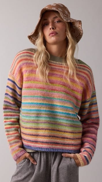 Wishlist Sweaters Rainbow Knit Sweater Rainbow Knit Sweater