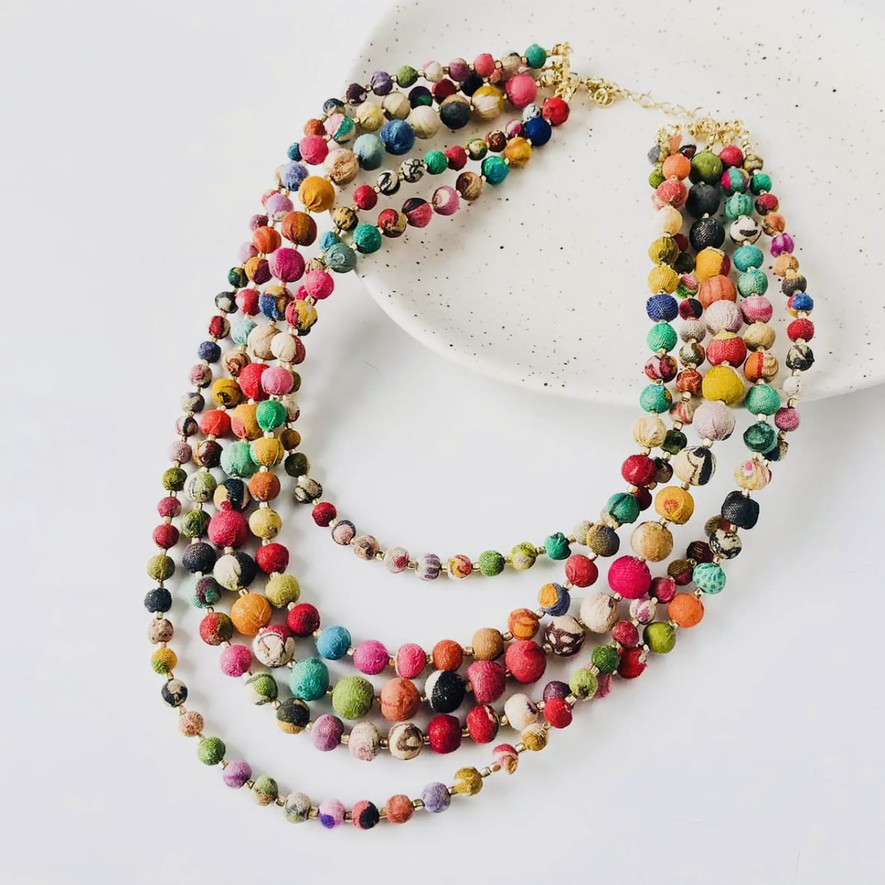 World Finds Necklaces World Finds Intertwining Kantha Necklace 64638942 World Finds Intertwining Kantha Necklace