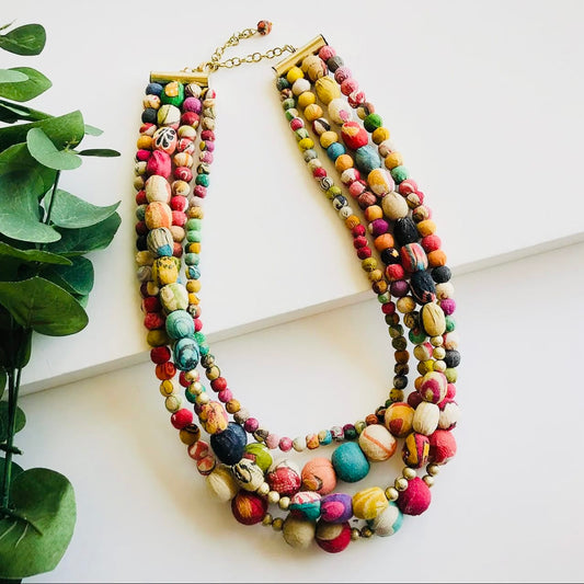 World Finds Necklaces World Finds Kantha Aura Necklace 66472869 World Finds Kantha Aura Necklace