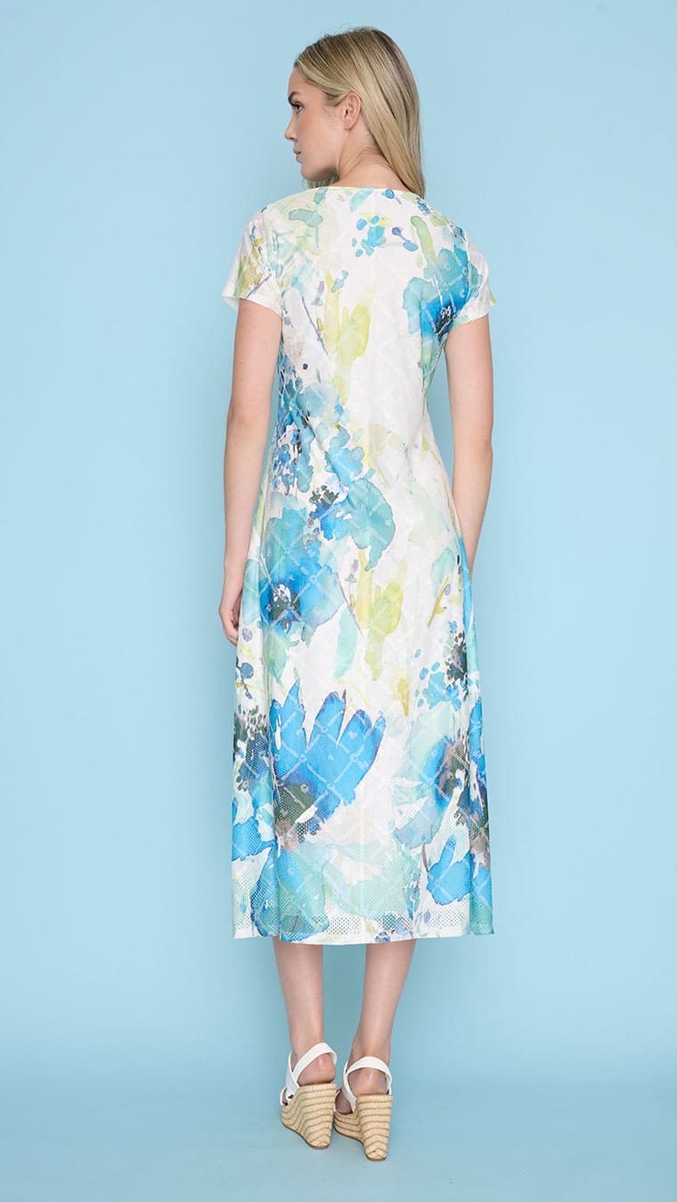 Picadilly Dresses Picadilly Cap Sleeve Printed Long Dress Picadilly Cap Sleeve Printed Long Dress