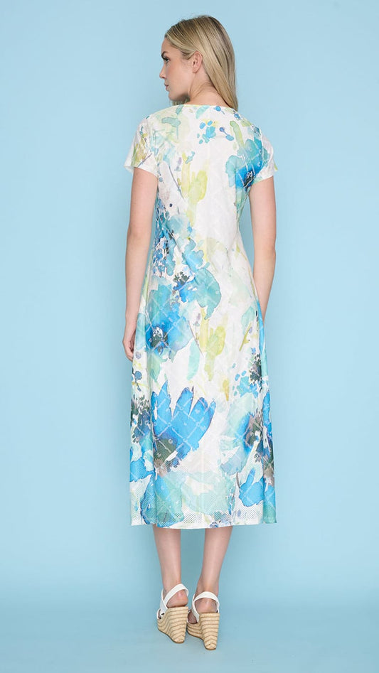 Picadilly Dresses Picadilly Cap Sleeve Printed Long Dress Picadilly Cap Sleeve Printed Long Dress