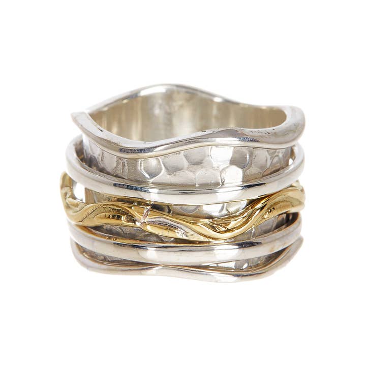 Zoey Simmons Rings Zoey Simmons Two-Toned Wave Spinner Ring 26586334 Zoey Simmons Two-Toned Wave Spinner Ring