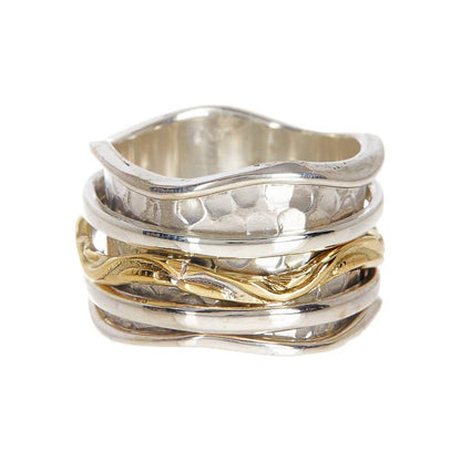 Zoey Simmons Rings Zoey Simmons Two-Toned Wave Spinner Ring 26586334 Zoey Simmons Two-Toned Wave Spinner Ring