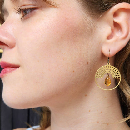 Edgy Petal Earrings Edgy Petal Citrine Metal Rainbow Sun Earrings 68515294 Edgy Petal Citrine Metal Rainbow Sun Earrings