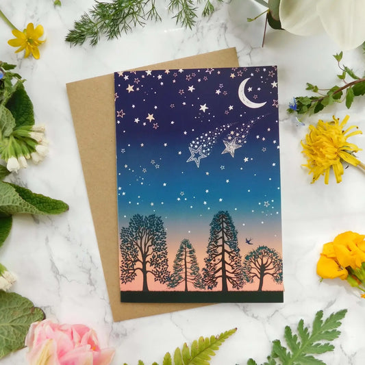 Mystical Sky Studio Shooting Stars Greeting Card