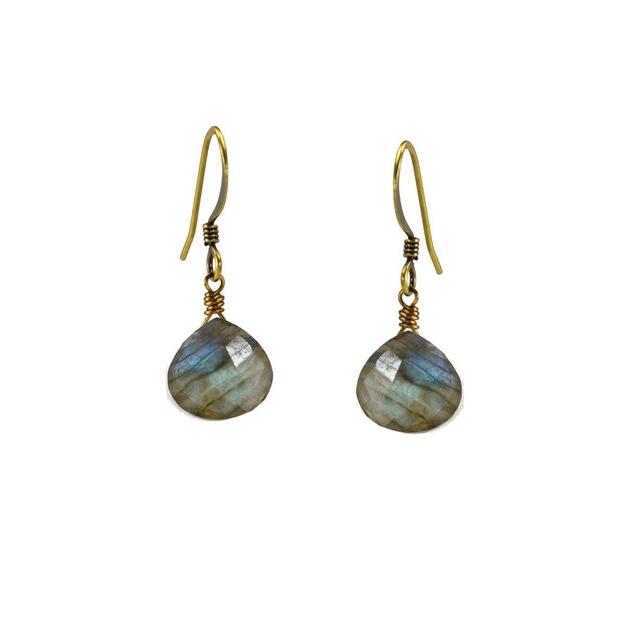 Edgy Petal Classic Labradorite Drop Earrings