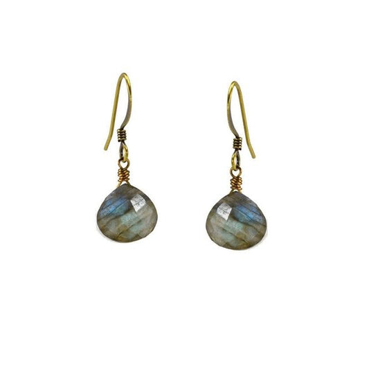 Edgy Petal Classic Labradorite Drop Earrings