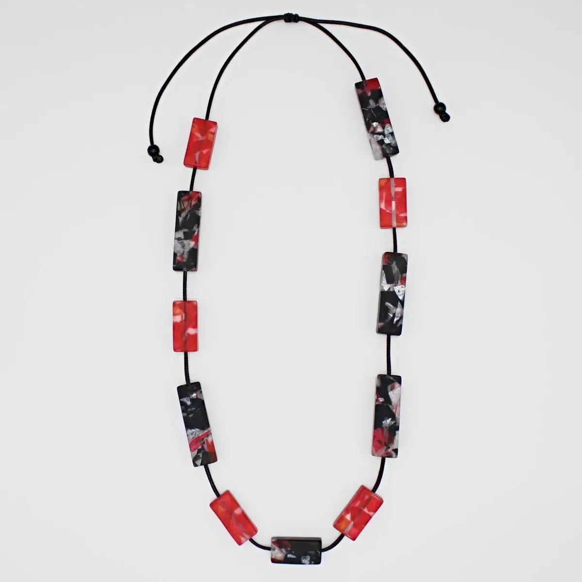 Sylca Red Vega Rectangular Necklace