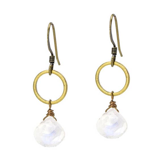 Edgy Petal Earrings Edgy Petal Delicate Rainbow Moonstone Circle Earring Edgy Petal Delicate Rainbow Moonstone Circle Earring