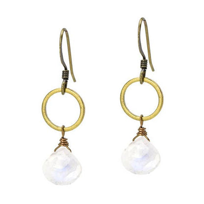 Edgy Petal Earrings Edgy Petal Delicate Rainbow Moonstone Circle Earring Edgy Petal Delicate Rainbow Moonstone Circle Earring
