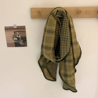 Lightweight Checkered Autumn Scarf - Multiple Colors