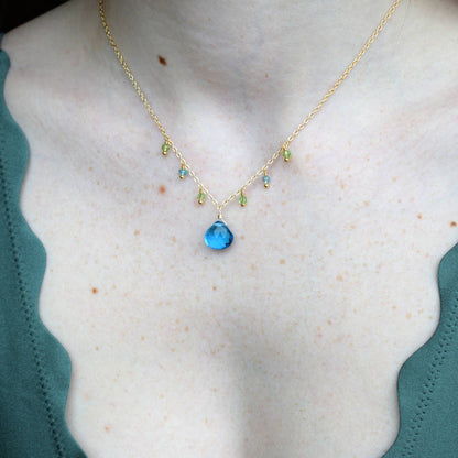 Edgy Petal Necklaces Edgy Petal Blue Quartz Gold Fringe Necklace 23434462 Edgy Petal Blue Quartz Gold Fringe Necklace