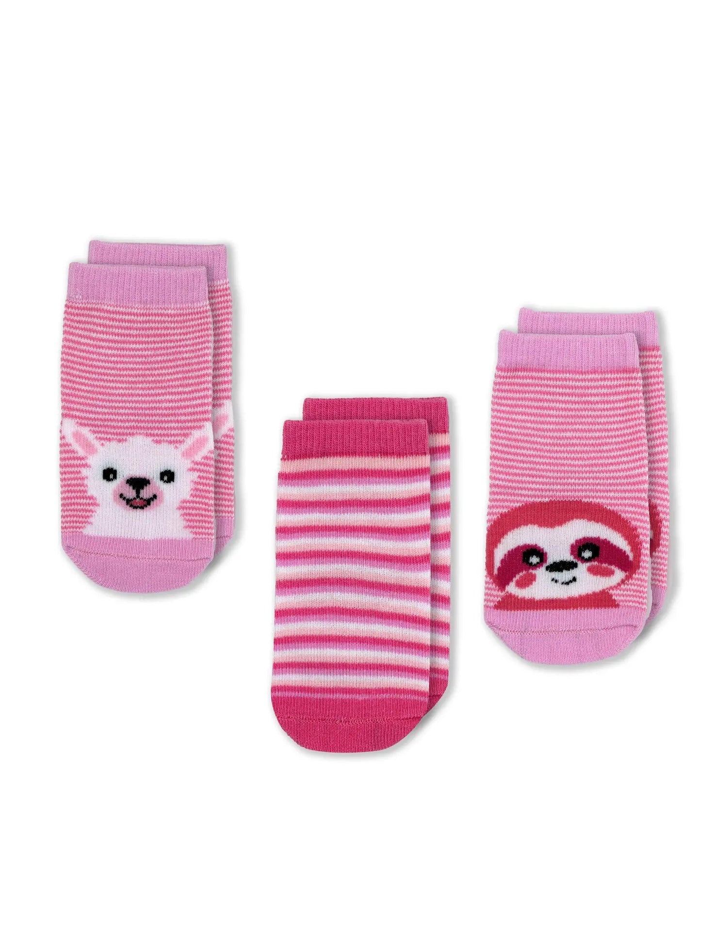 Rose Textiles 3 Pack Animal Face Socks - Multiple Colors