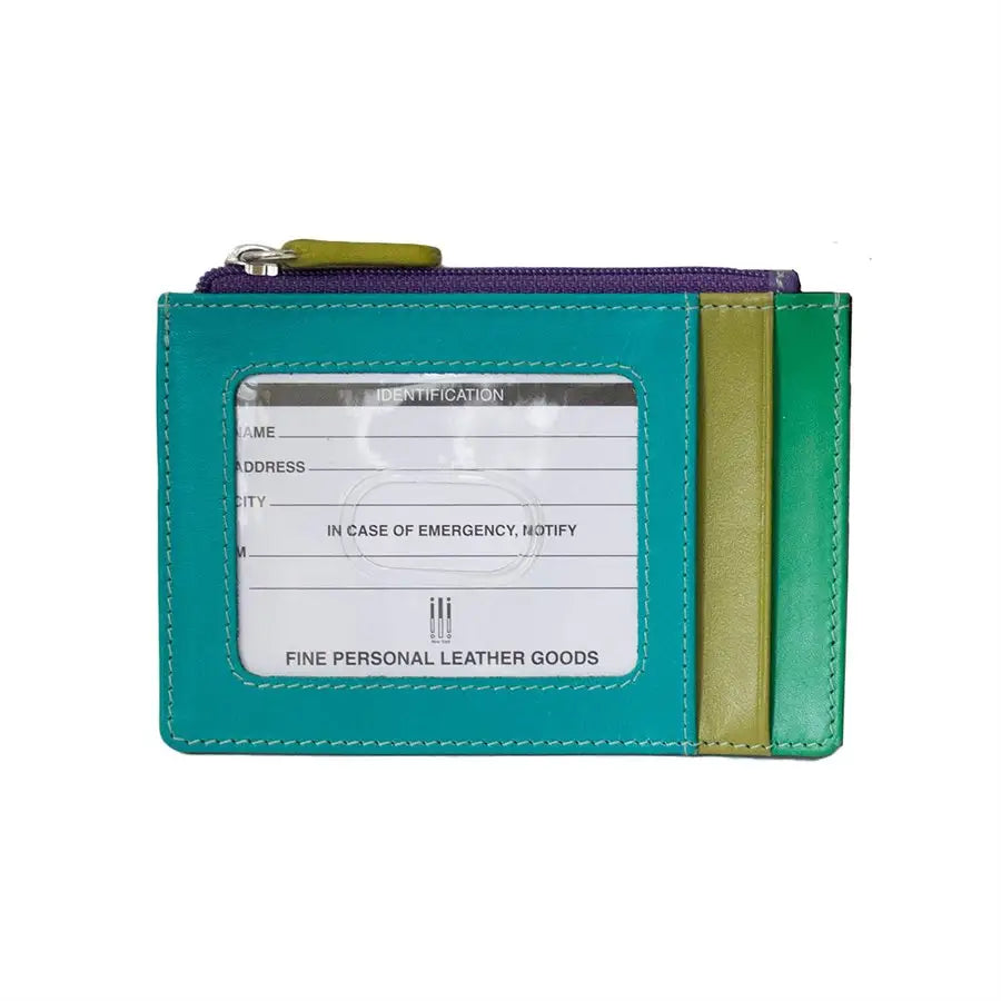 ili New York Leather CC/ID Holder with Zip - Multiple Colors