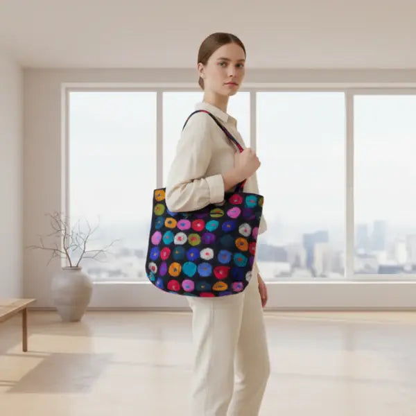 Feltiful Bags Abstract Polka Dot Felted Tote Bag Abstract Polka Dot Felted Tote Bag