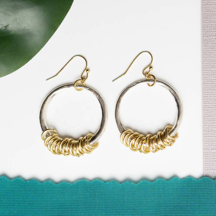 World Finds Dangle Circle Hoop Earring - Multiple Metals
